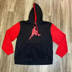 Mens Black and Red Basketball Hoodie - L